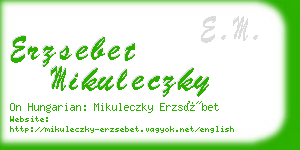 erzsebet mikuleczky business card